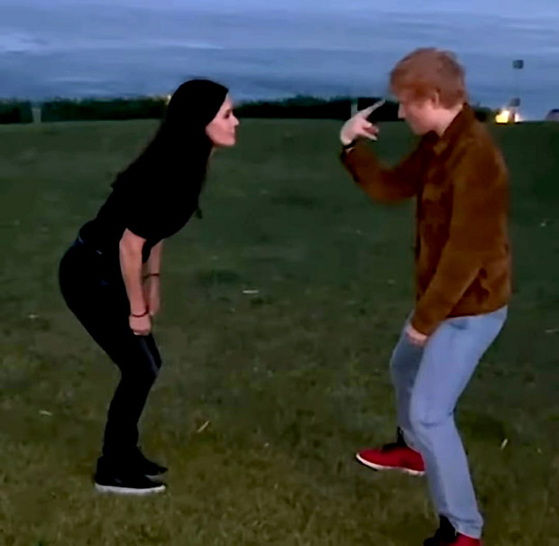 Courteney Cox and Ed Sheeran recreate Monica and Ross’ epic dance